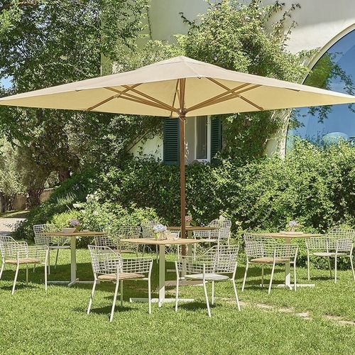 Parasol carré - Signoria - EMU - rectangulaire / à mât central / en bois
