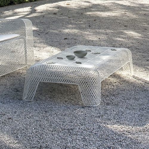 Table basse design industriel - IVY  - EMU - en acier / en résille / avec piètement en résille