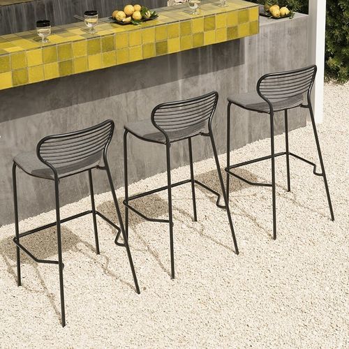 Chaise de bar contemporaine - Apero - EMU - d'extérieur / en acier / avec piètement en acier