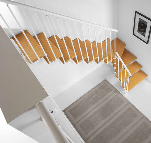 Escalier quart tournant - MAGIA : 90 - FONTANOT - ALBINI & FONTANOT - à marches en bois / structure en métal / contemporain
