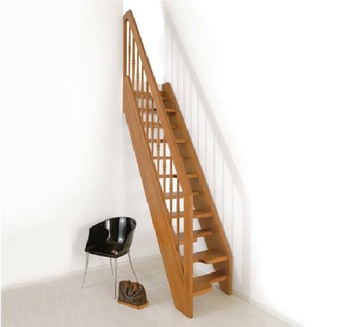 Escalier droit - OXA : MINI - FONTANOT - ALBINI & FONTANOT - à marches en bois / structure en bois / contemporain