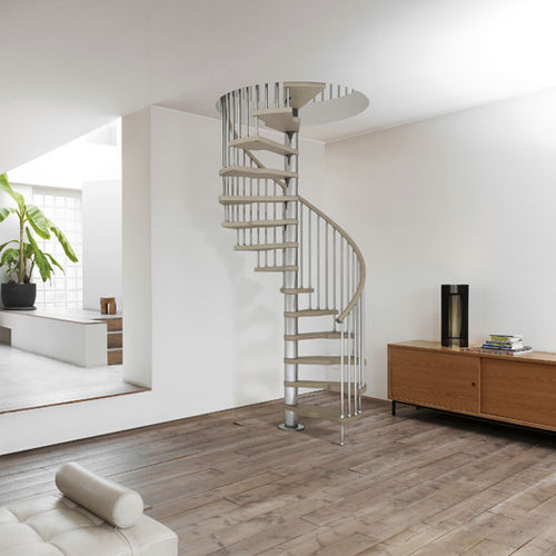 Escalier en colimaçon - GENIUS 030 + 2: EASY - FONTANOT - ALBINI & FONTANOT - à marches en bois / structure en métal / contemporain