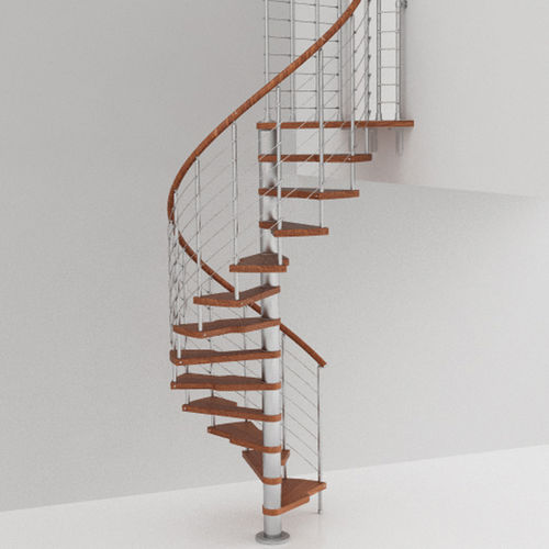 Escalier en colimaçon - GENIUS 060 + 2:EASY - FONTANOT - ALBINI & FONTANOT - à marches en bois / structure en métal / contemporain