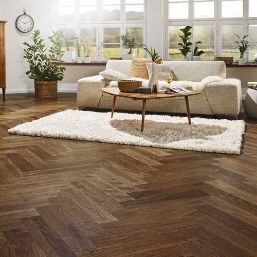 Parquet contrecollé - SWXB203 - PAR-KY - en noyer / point de Hongrie / huilé