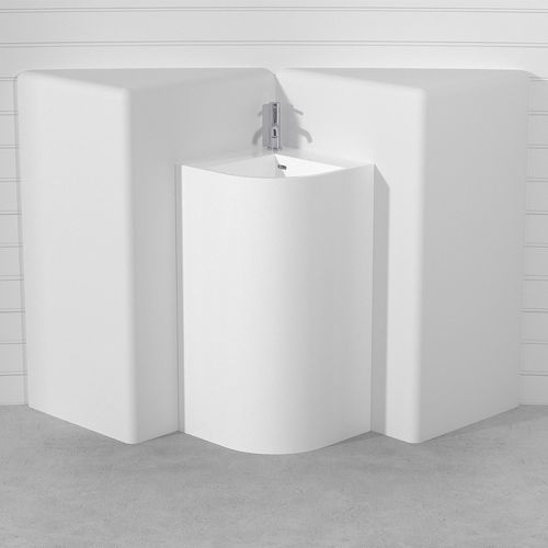 Vasque sur pied - ANGLE - Technova S.r.l. - en Pietraluce® / personnalisable / d'angle