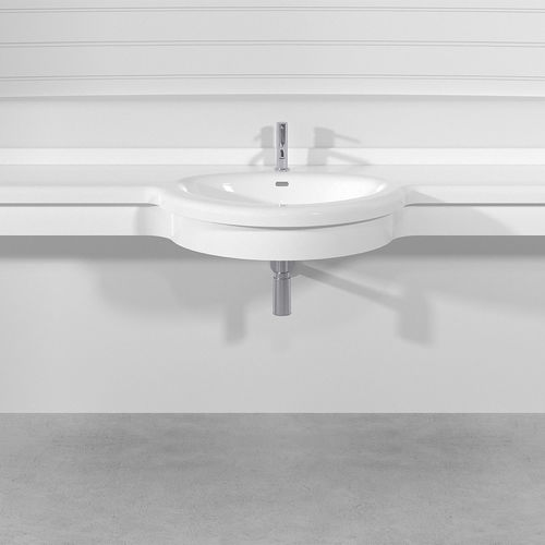Vasque suspendue - CAPRI - Technova S.r.l. - en Pietraluce® / avec plan intégré / personnalisable