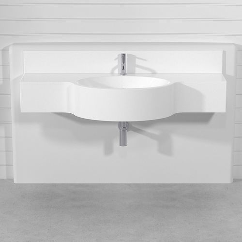 Vasque à encastrer - CIPRO FIXED - Technova S.r.l. - en céramique / en Pietraluce® / avec plan intégré