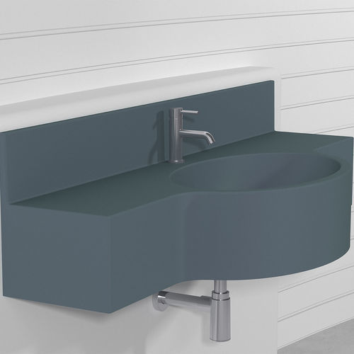 Vasque suspendue - CIPRO 1 - Technova S.r.l. - en Pietraluce® / avec plan intégré / personnalisable