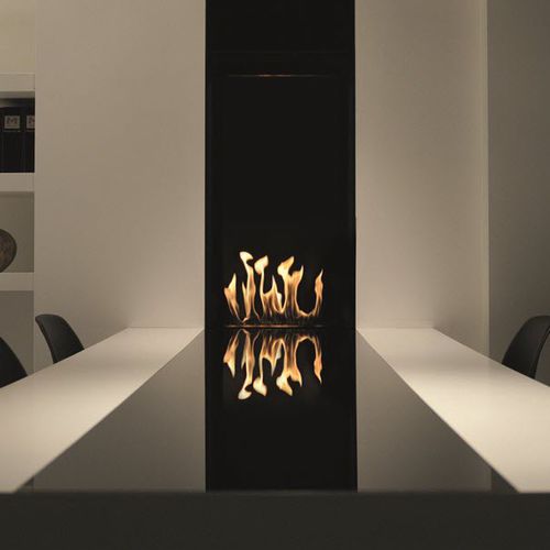Cheminée à gaz - LUNA DIAMOND 550 V - M-Design - à encastrer / simple face / à foyer fermé