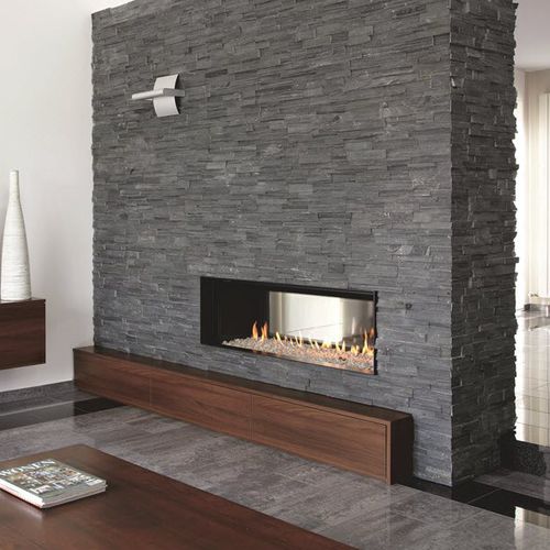 Cheminée à gaz - LUNA DIAMOND 1300 DH - M-Design - à encastrer / double face / à foyer fermé