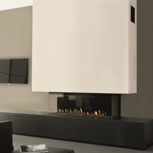 Cheminée à gaz - LUNA DIAMOND 1300 DC - M-Design - à encastrer / à 3 faces / à foyer fermé