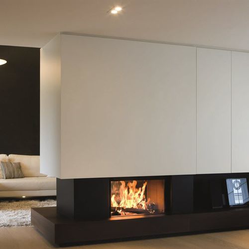 Cheminée à bois - LUNA DIAMOND 1000DV - M-Design - à encastrer / double face / à foyer fermé