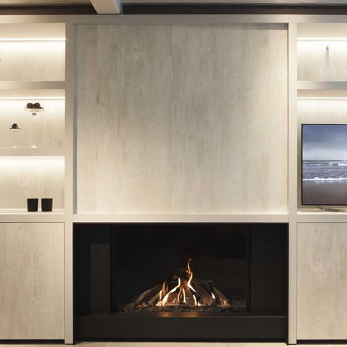 Cheminée à gaz - TRUE VISION 1150V - M-Design - au sol / simple face / à foyer fermé
