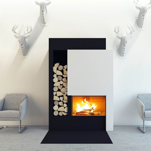 Cheminée à bois - LUNA DIAMOND 700H - M-Design - à encastrer / simple face / à foyer fermé