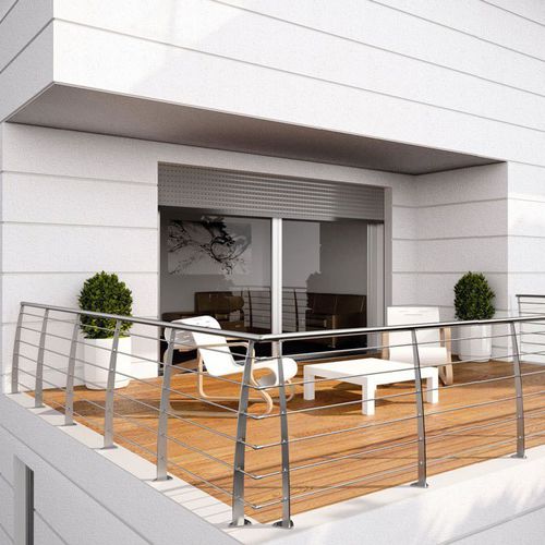 Garde-corps en inox - ROD RX - SK SYSTEME - à barreaux / d'extérieur / pour terrasse