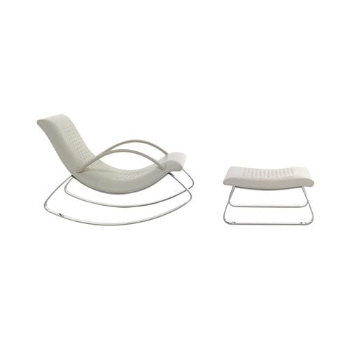 Chauffeuse contemporaine - CHANDELIER - cierre - en cuir / avec repose-pieds / blanche