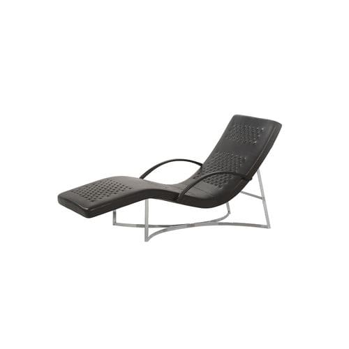 Chaise longue contemporaine - CHANDELIER - cierre - en cuir / noire