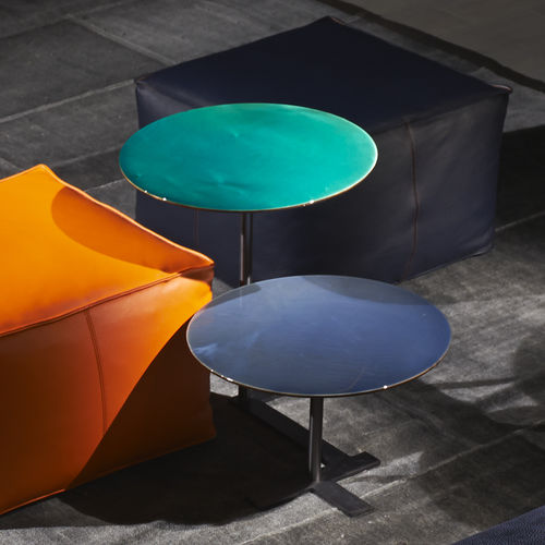 Table d'appoint contemporaine - PLAY - cierre - en cuir / ronde / rectangulaire