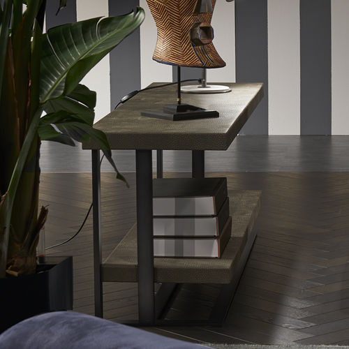 Console contemporaine - BELLE ÉPOQUE - cierre - en métal / en cuir / rectangulaire