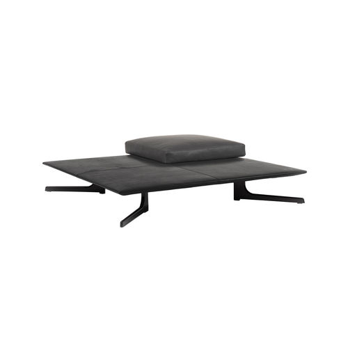 Table basse contemporaine - MARGOT - cierre - en métal chromé / en cuir / rectangulaire