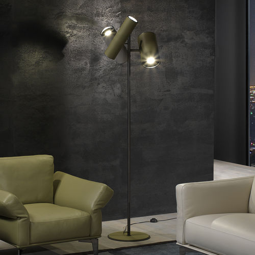 Lampe sur pied - ANDROMEDA - cierre - en aluminium / en cuir / contemporaine