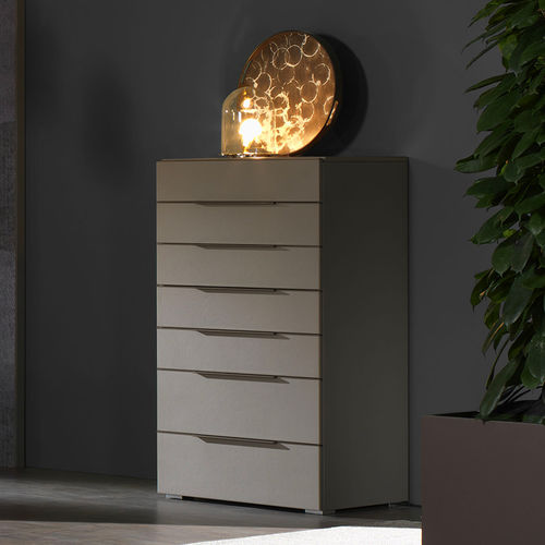 Chiffonnier contemporain - SQUARE - cierre - en cuir / gris
