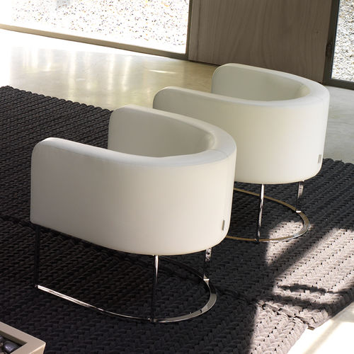 Fauteuil contemporain - VINCI - cierre - en cuir / bridge / marron