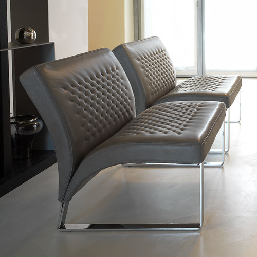 Chauffeuse contemporaine - CHANDELIER - cierre - en cuir / marron / beige
