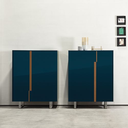 Buffet haut - IMPERIAL II - cierre - contemporain / en bois laqué brillant / à portes battantes