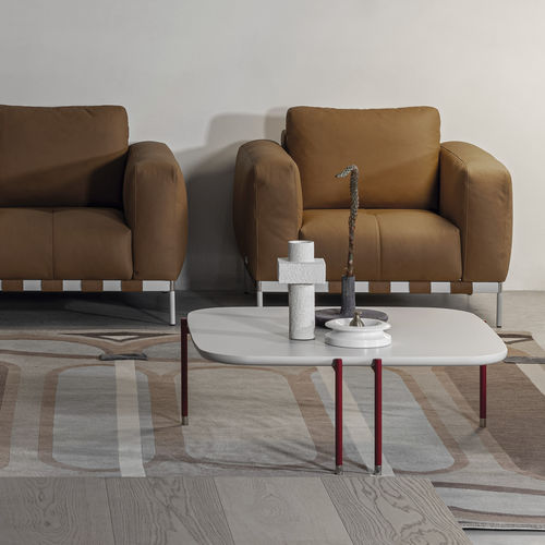 Table basse contemporaine - MAC - cierre - en MDF laqué / avec piètement en métal laqué / carrée