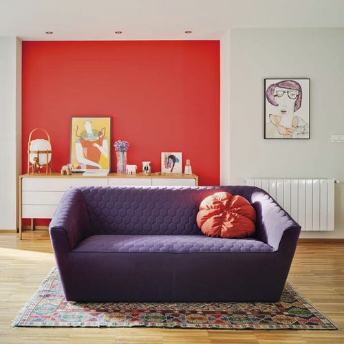 Canapé contemporain - TEA - SANCAL - en Trevira CS® / marron / blanc