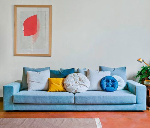 Canapé contemporain - CITY - SANCAL - en tissu / beige / blanc