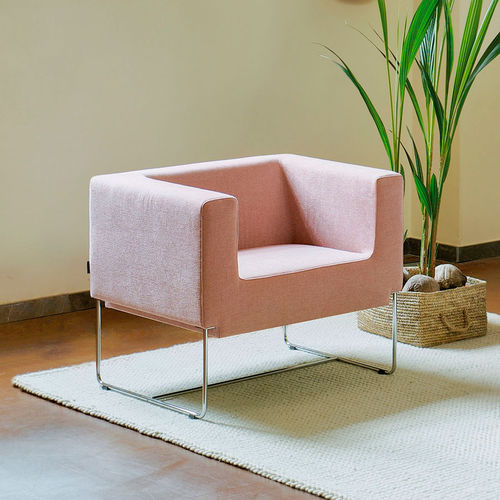 Fauteuil contemporain - NOSSO - SANCAL - en tissu / marron / rose