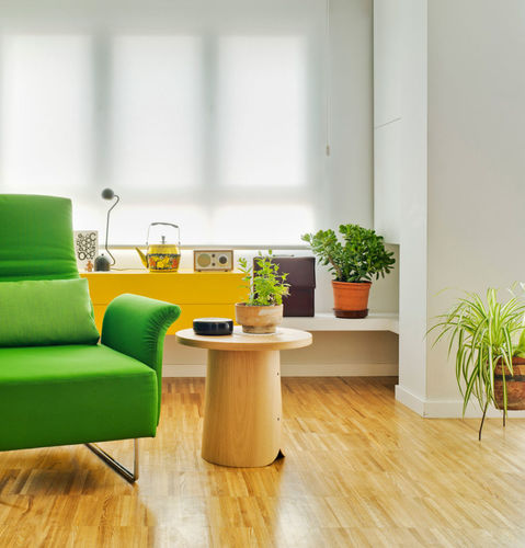Table d'appoint contemporaine - TAB - SANCAL - en bois laqué / en châtaignier / ronde