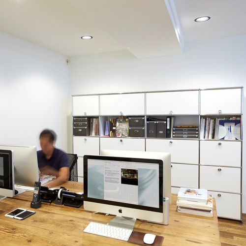 Armoire de classement haute - USM Haller - USM Modular Furniture - en métal / à tiroirs / modulaire