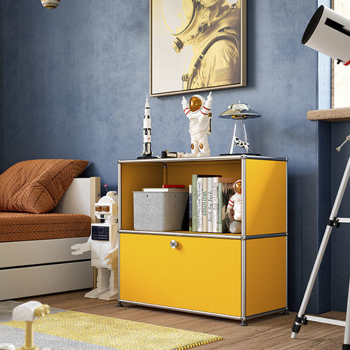 Table de chevet contemporaine - USM Haller - USM Modular Furniture - en métal / avec piètement en métal / rectangulaire