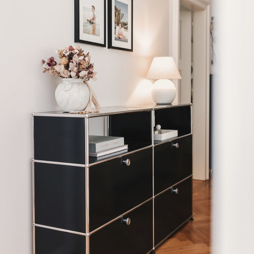 Buffet haut - USM Haller - USM Modular Furniture - contemporain / en métal / avec étagère