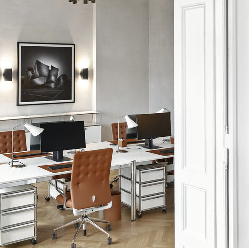 Caisson de bureau MDF - USM Haller - USM Modular Furniture - en métal / à 3 tiroirs / à roulettes
