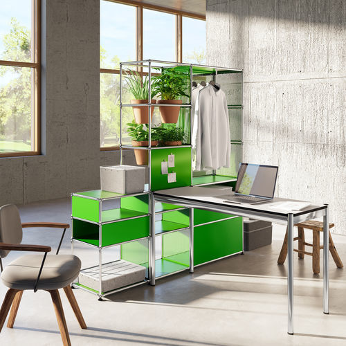 Table contemporaine - USM Haller - USM Modular Furniture - en stratifié / avec piètement en métal / rectangulaire