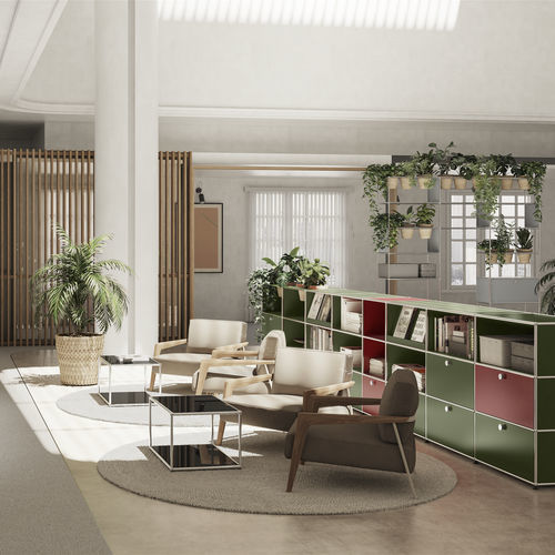 Bibliothèque modulable - USM Haller - USM Modular Furniture - basse / paravent / contemporaine