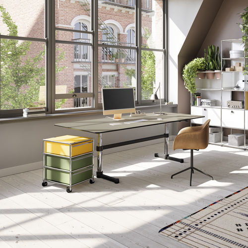 Caisson de bureau en métal - USM Haller - USM Modular Furniture - à 3 tiroirs / à roulettes