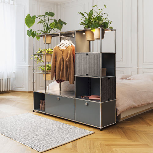 Armoire modulable - USM Haller Soft Panel – Grey - USM Modular Furniture - contemporaine / en fibres synthétiques / en plastique recyclé