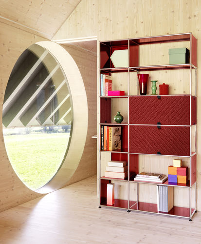 Étagère modulable - USM Haller Soft Panel – Red - USM Modular Furniture - auto-portante / contemporaine / en fibres synthétiques