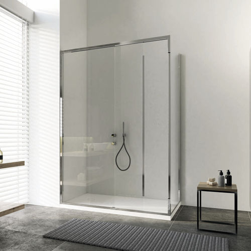 Pare-baignoire coulissant - ARAXIS - calibe - en verre trempé / encadré