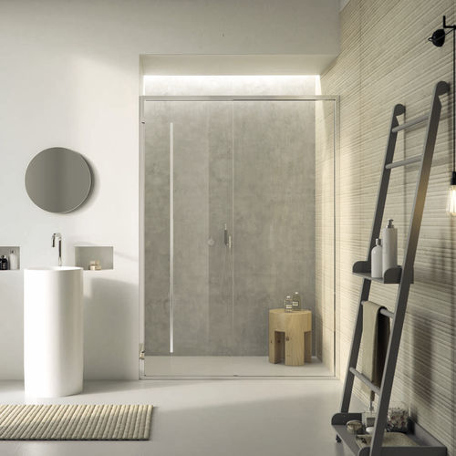 Pare-baignoire coulissant - ARAXIS  - calibe - fixe / en verre trempé / 2 volets