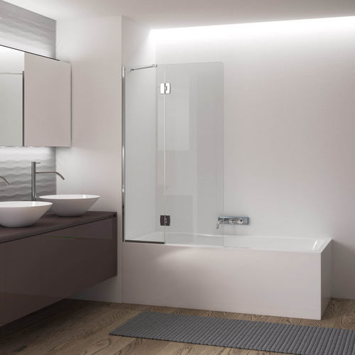 Pare-baignoire fixe - calibe - en verre trempé / 2 volets / en verre transparent