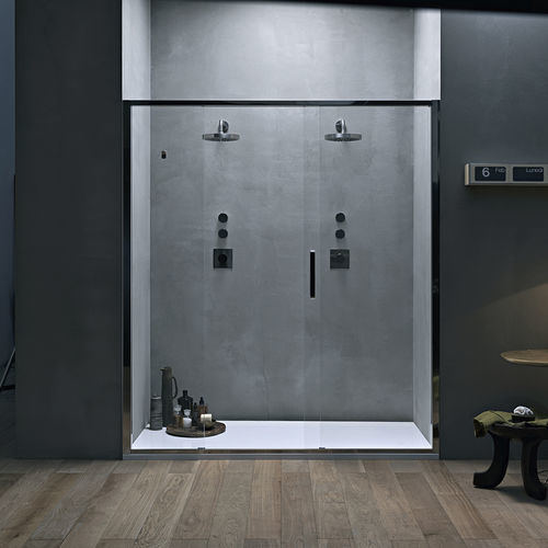Cabine de douche en inox - calibe - en aluminium / à porte coulissante / rectangulaire