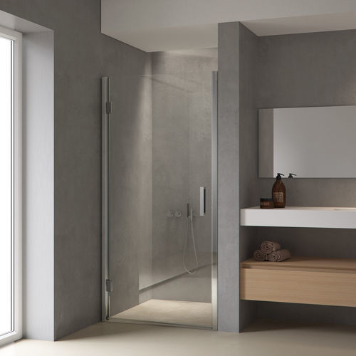 Cabine de douche en verre - BITHIA - calibe - en inox / en aluminium / battante