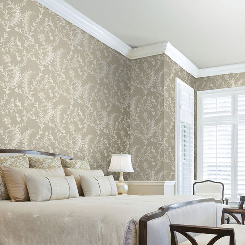 Papier peint classique - Ludlow - Cole&Son - en tissu / à motif nature / blanc