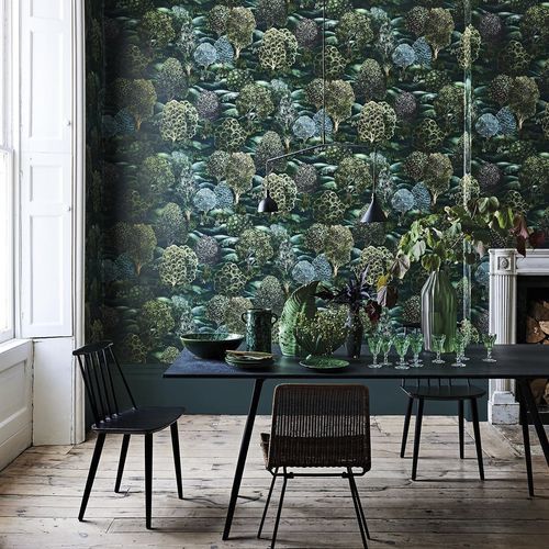 Papier peint contemporain - Forest - Cole&Son - en tissu / à motif nature / vert